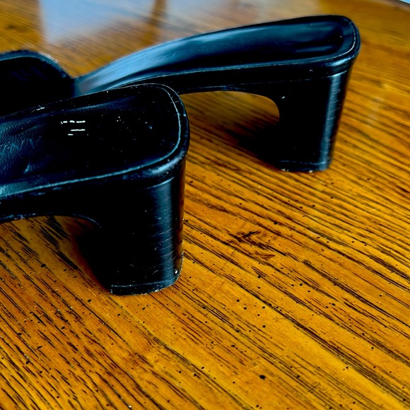 VTG Animal Fur Black&White AnnTaylor BlockHeelMule. S:7.5M.All Leather. Italy🎉 - Picture 4 of 7